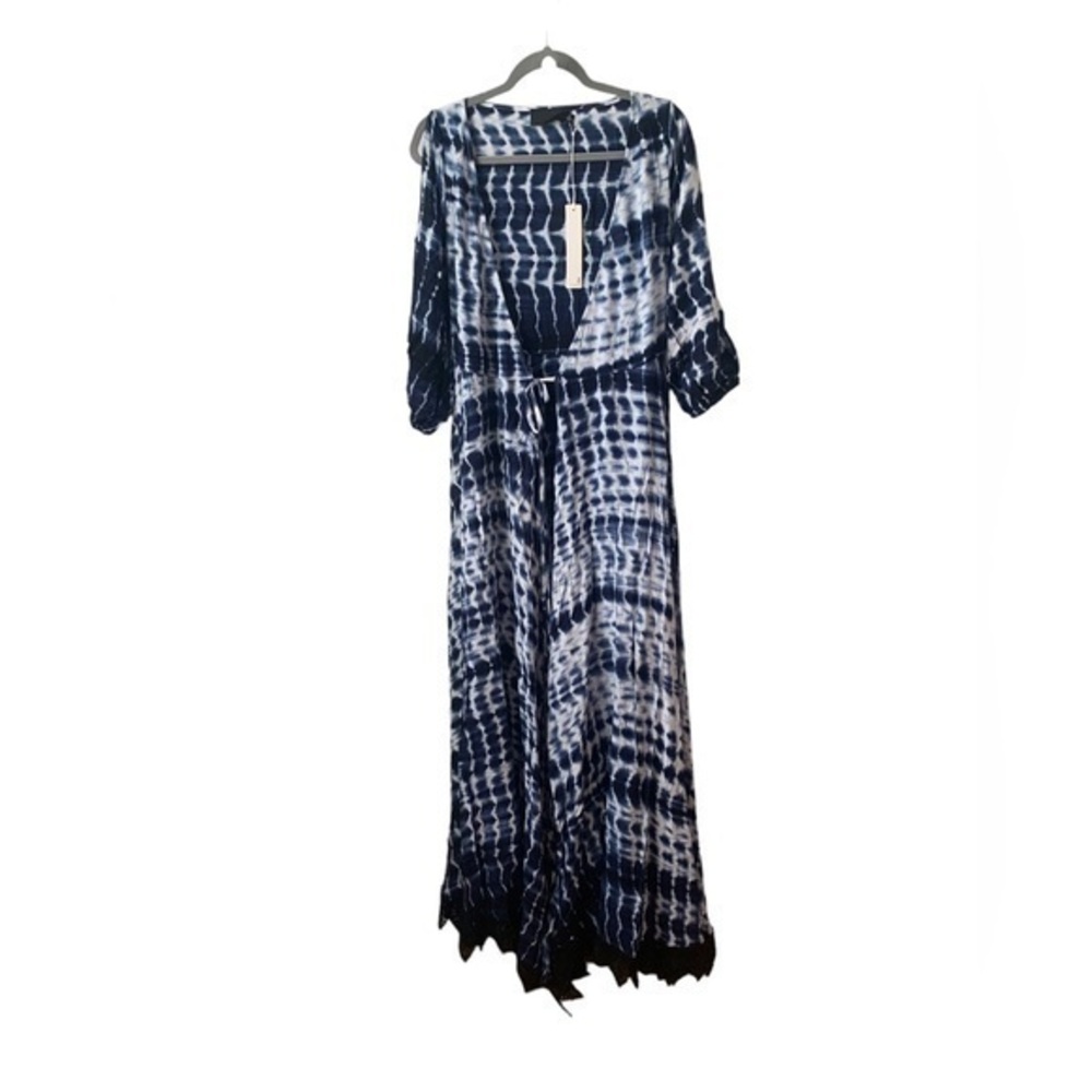 HP🩵Line & Dot Maxi Dress Swim Cover Up NWT